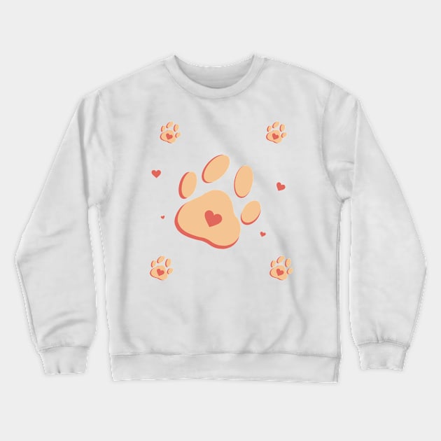 My Valentine Has Paws Crewneck Sweatshirt by Xatutik-Art